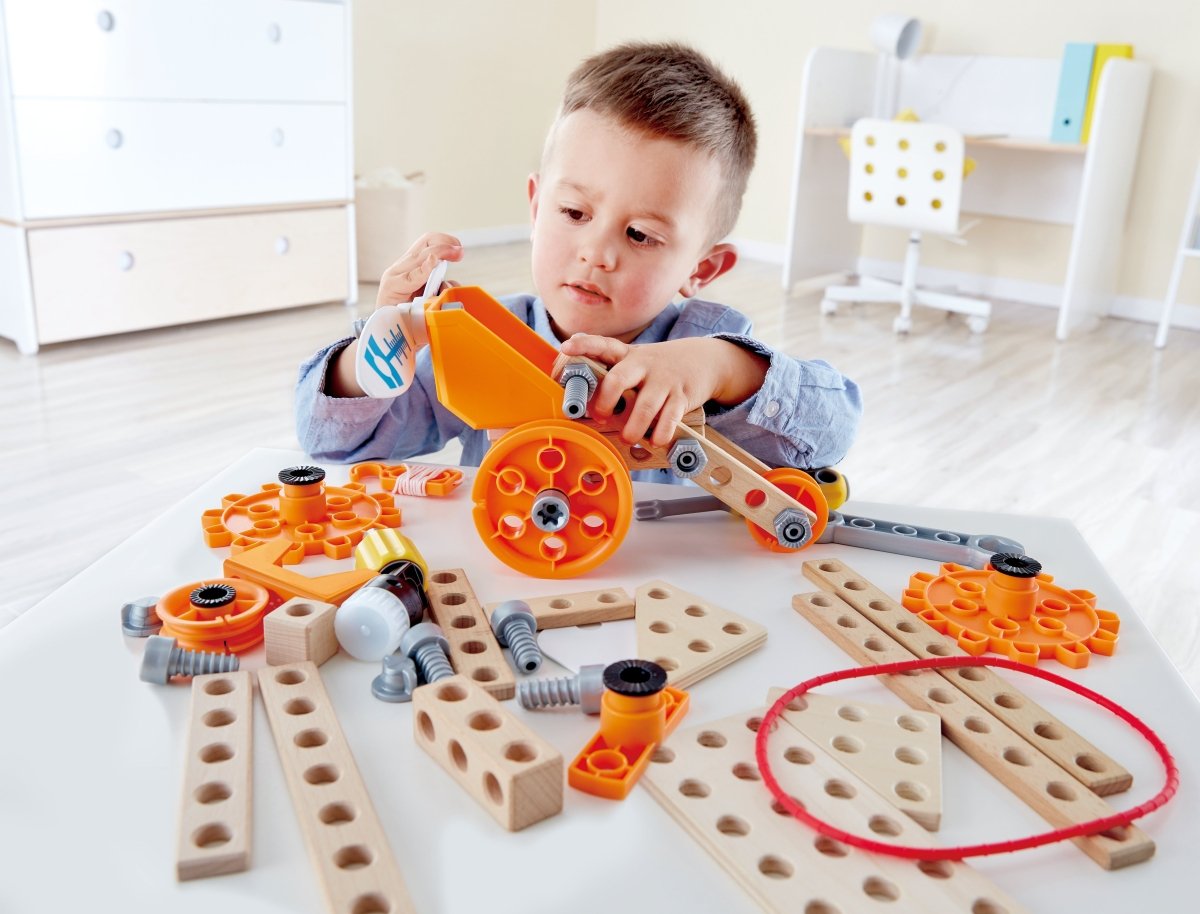 Hape Junior Inventor Deluxe Experiment Construction Kit 57pcs - Premium for Kids in Qatar | Toysaro.com