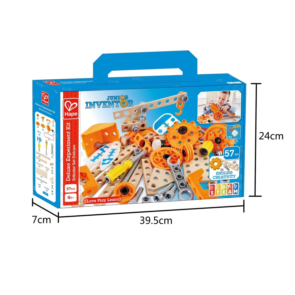 Hape Junior Inventor Deluxe Experiment Construction Kit 57pcs - Premium for Kids in Qatar | Toysaro.com