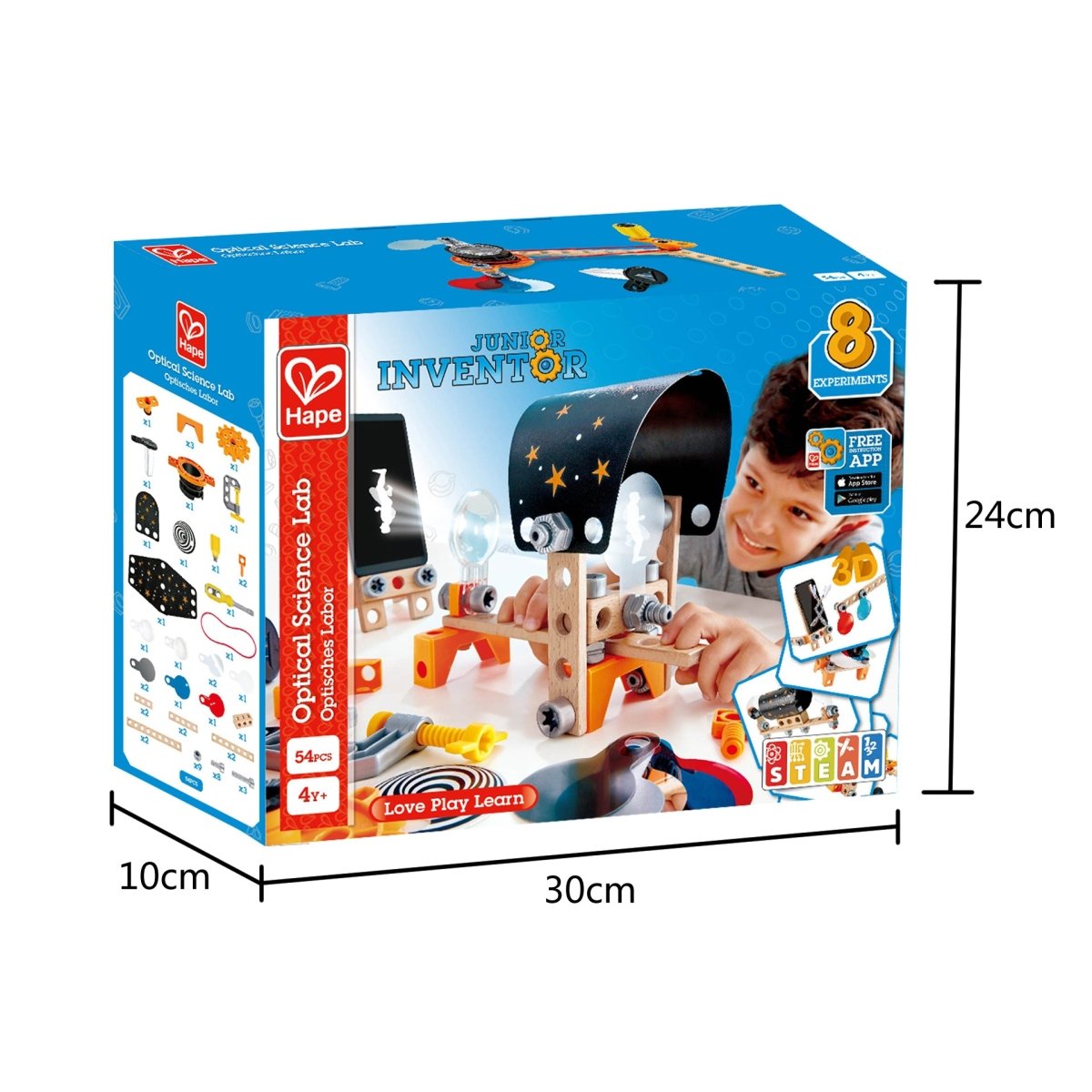 Hape Junior Inventor Optical Science Lab Wooden Playset 53pcs - Premium for Kids in Qatar | Toysaro.com