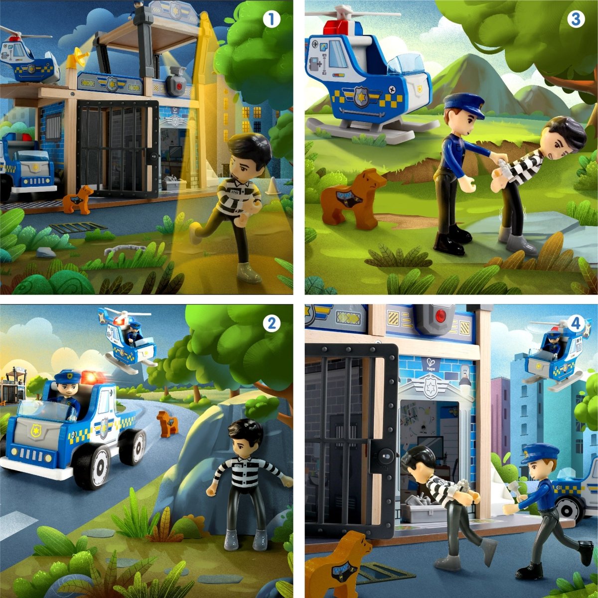 Hape Metro Police Dept Playset - Premium for Kids in Qatar | Toysaro.com
