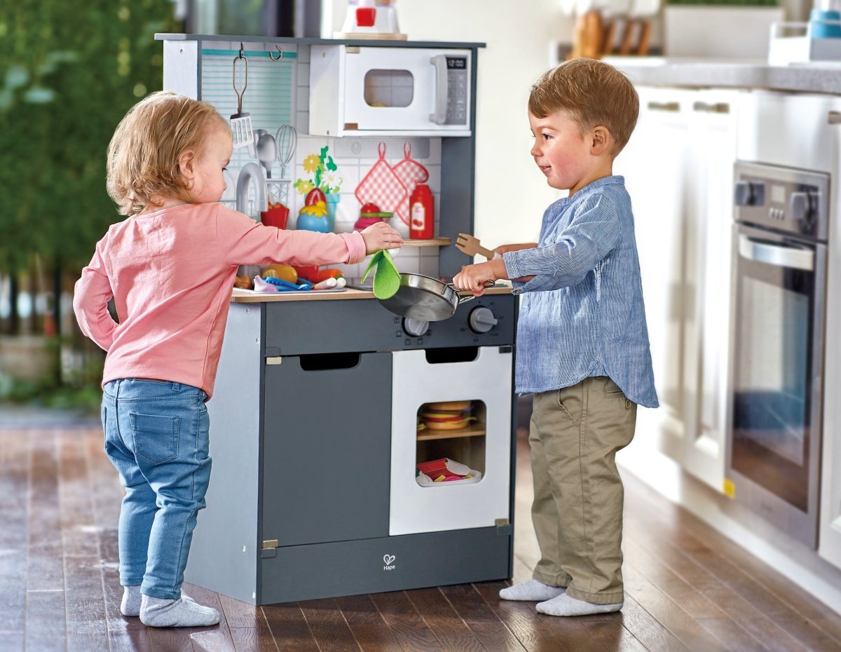 Hape Kitchen with Light and Sound / Grey - Premium for Kids in Qatar | Toysaro.com