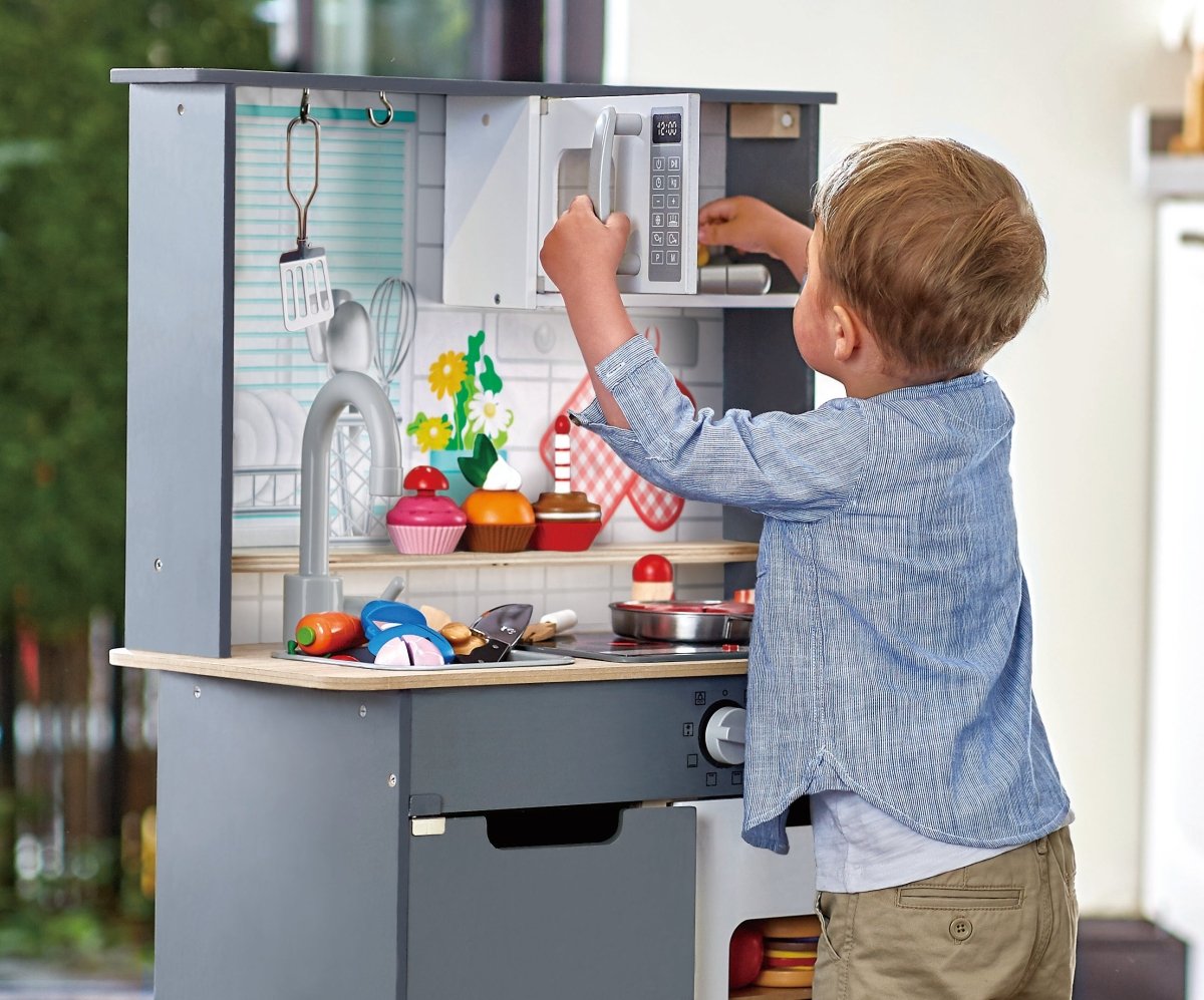 Hape Kitchen with Light and Sound / Grey - Premium for Kids in Qatar | Toysaro.com