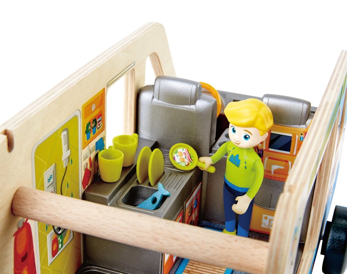 Hape Adventure Wooden Van Playset - 23pcs - Premium for Kids in Qatar | Toysaro.com