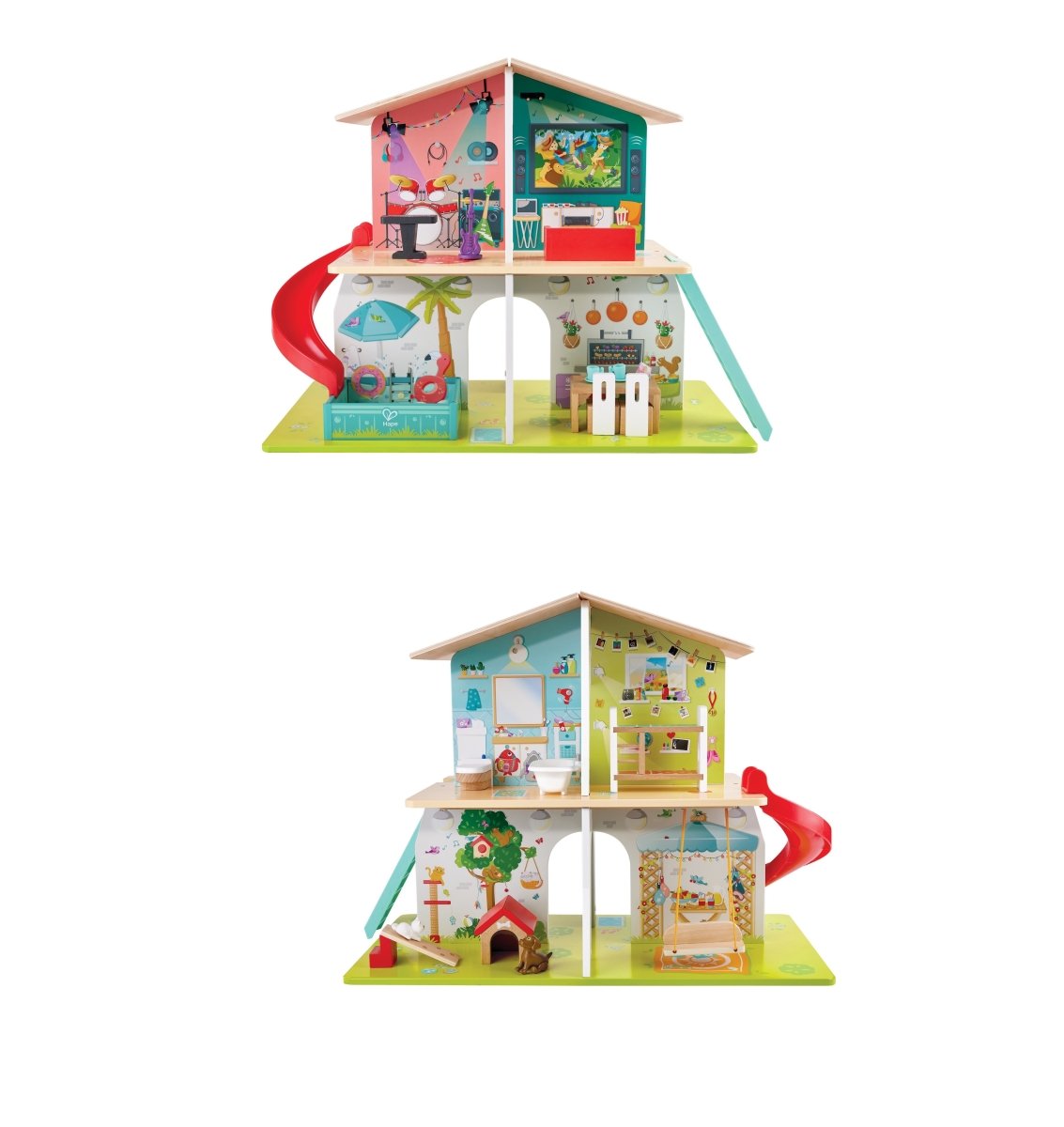Hape - Rock & Slide Wooden Playhouse With Sound Effects - Premium for Kids in Qatar | Toysaro.com