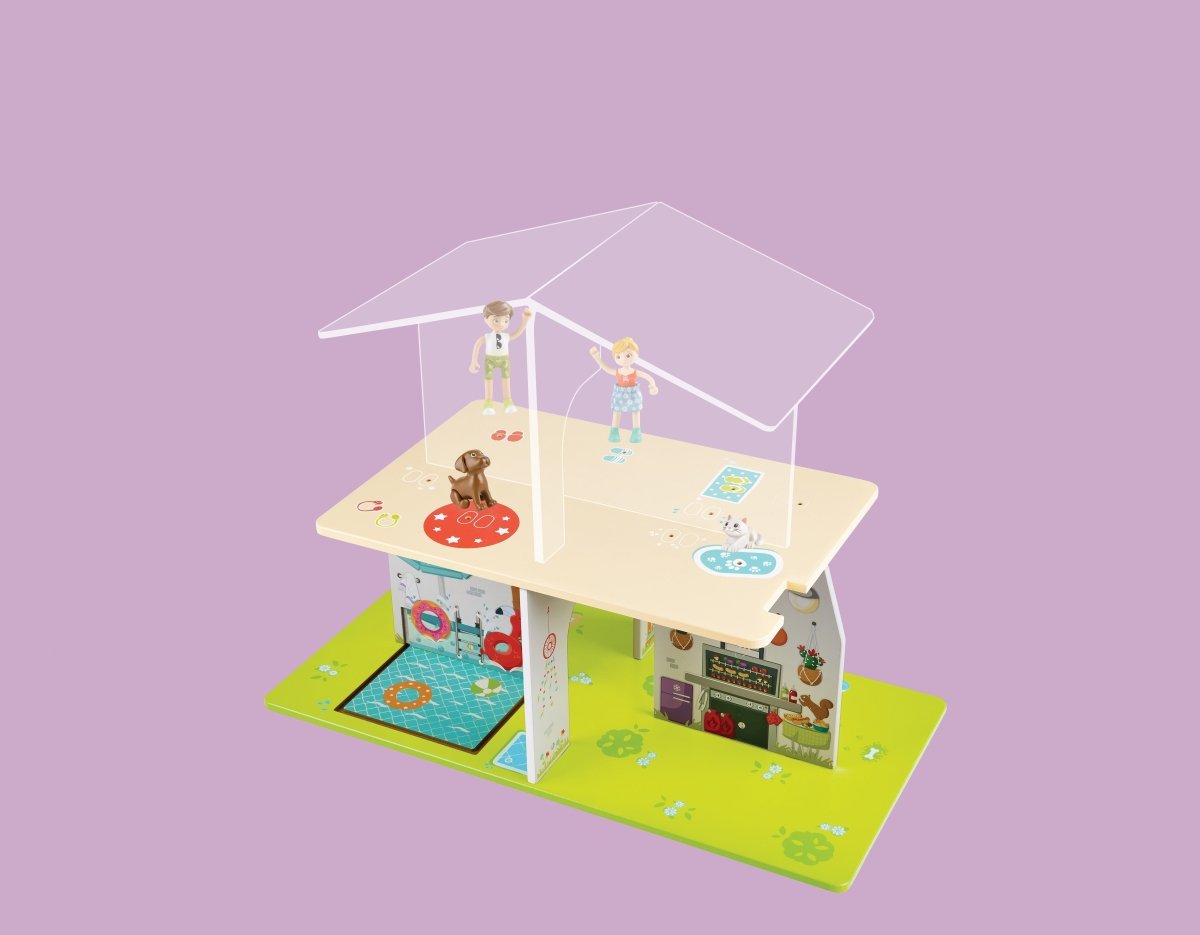Hape - Rock & Slide Wooden Playhouse With Sound Effects - Premium for Kids in Qatar | Toysaro.com
