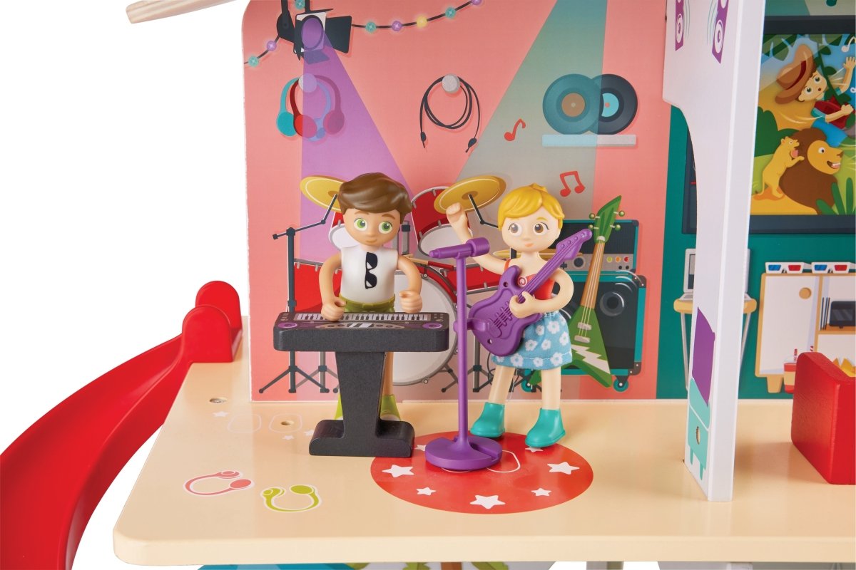 Hape - Rock & Slide Wooden Playhouse With Sound Effects - Premium for Kids in Qatar | Toysaro.com