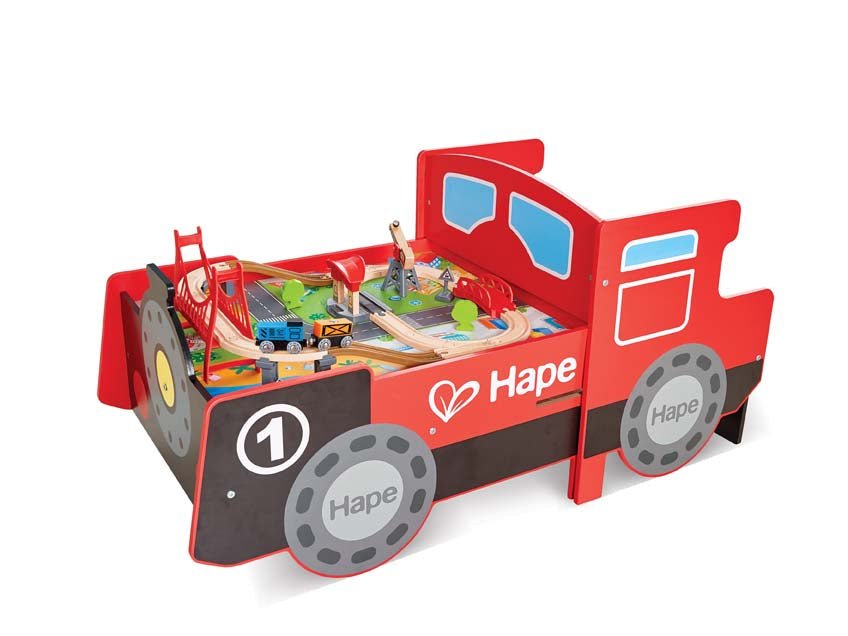 Hape Ride - On Engine Wooden Railway Set Play Table 32pcs - Premium for Kids in Qatar | Toysaro.com
