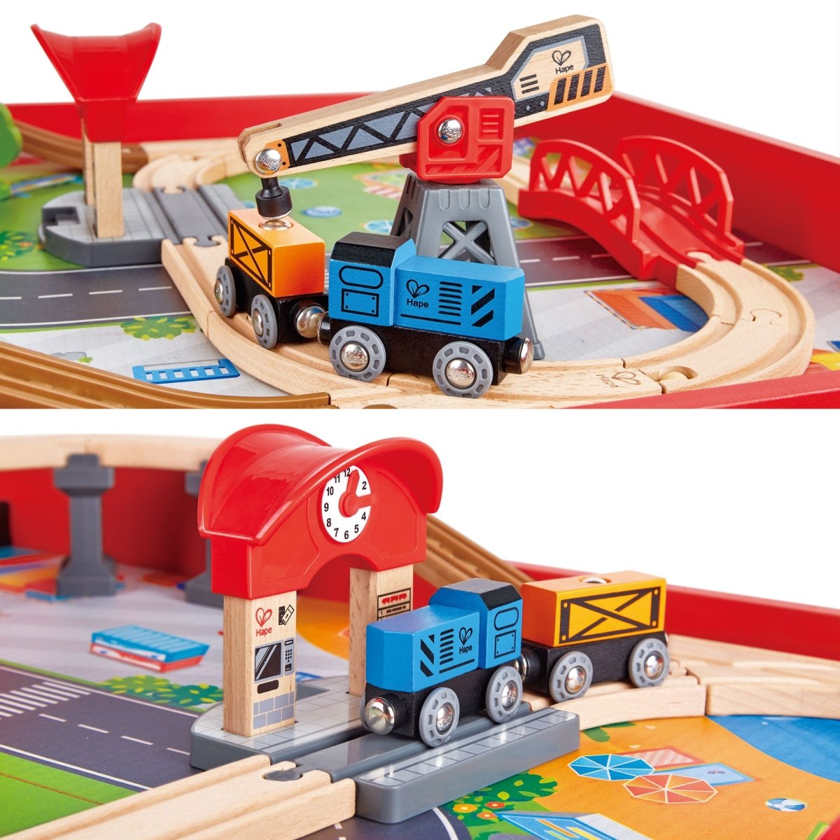 Hape Ride - On Engine Wooden Railway Set Play Table 32pcs - Premium for Kids in Qatar | Toysaro.com