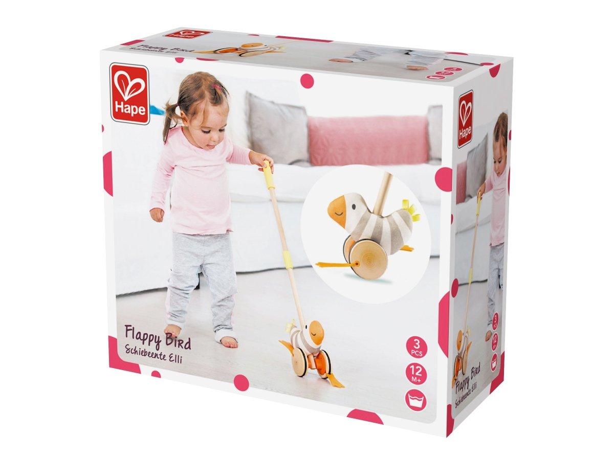 Hape Wooden Flappy Bird Push & Pull Toy - Premium for Kids in Qatar | Toysaro.com
