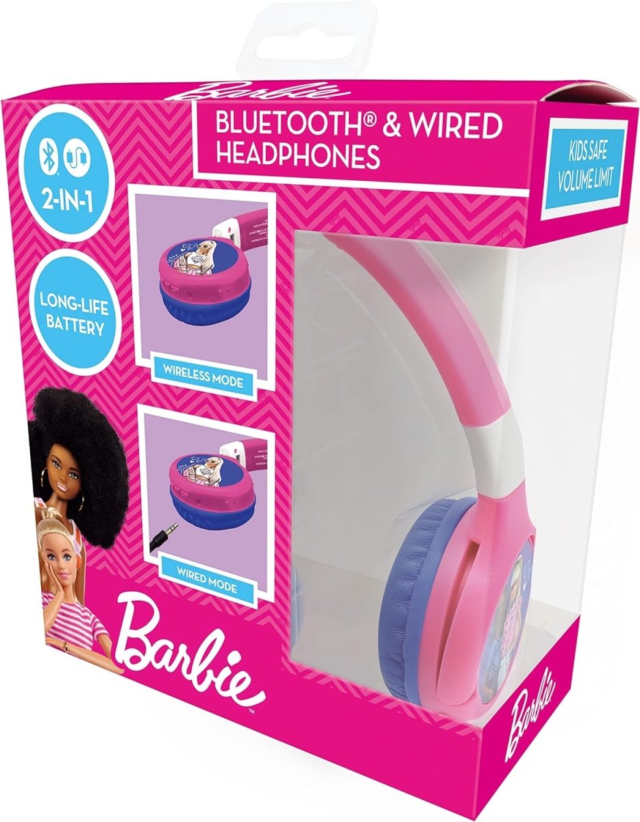 BARBIE 2 IN 1 BLUETOOTH® AND WIRED COMFORT FOLDABLE HEADPHONE - Premium for Kids in Qatar | Toysaro.com