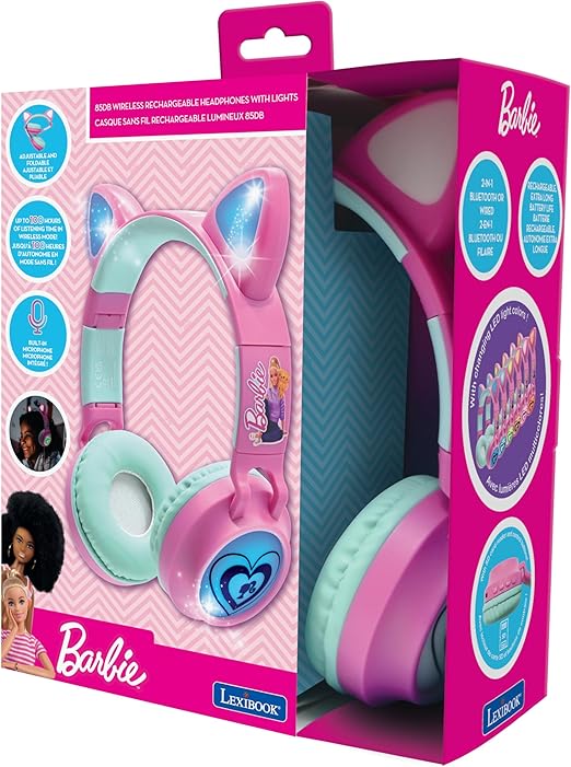 BARBIE WIRELESS RECHARGEABLE HEADPHONES W/LIGHT - Premium for Kids in Qatar | Toysaro.com