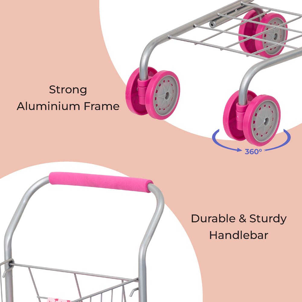 MOON TOY SHOPPING TROLLEY - PRETEND TO PLAY - PINK - Premium for Kids in Qatar | Toysaro.com