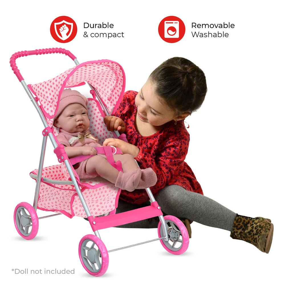 MOON DOLL STROLLER - PRETEND TO PLAY - PINK - Premium for Kids in Qatar | Toysaro.com