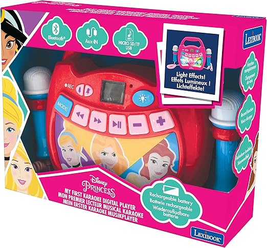 PRINCESS BLUETOOTH SPEAKER WITH LIGHTS AND MICS AND RECHARGABLE BATTERY. - Premium for Kids in Qatar | Toysaro.com