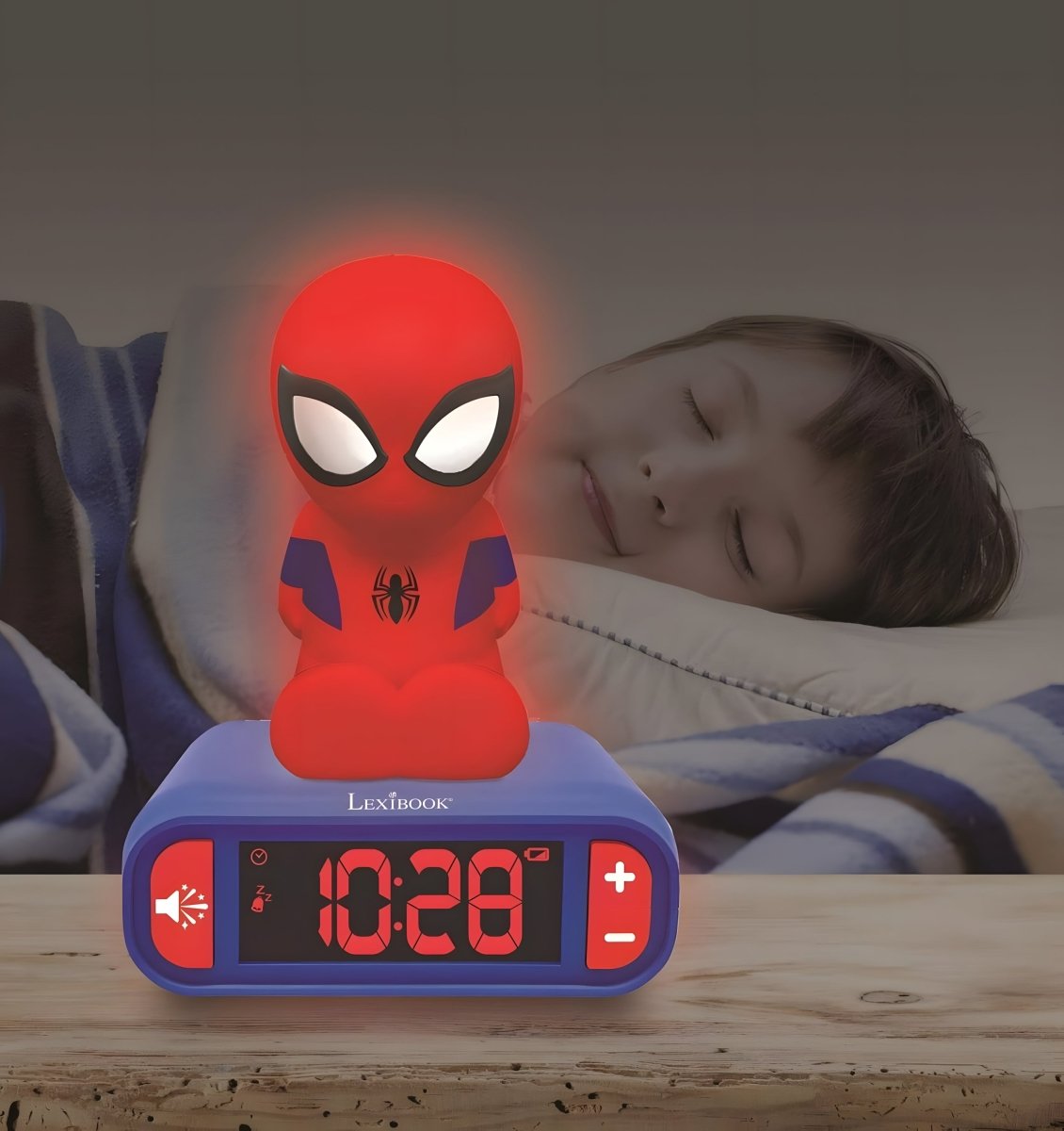 SPIDERMAN ALARM CLOCK WITH NIGHT LIGHT 3D DESIGN - Premium for Kids in Qatar | Toysaro.com