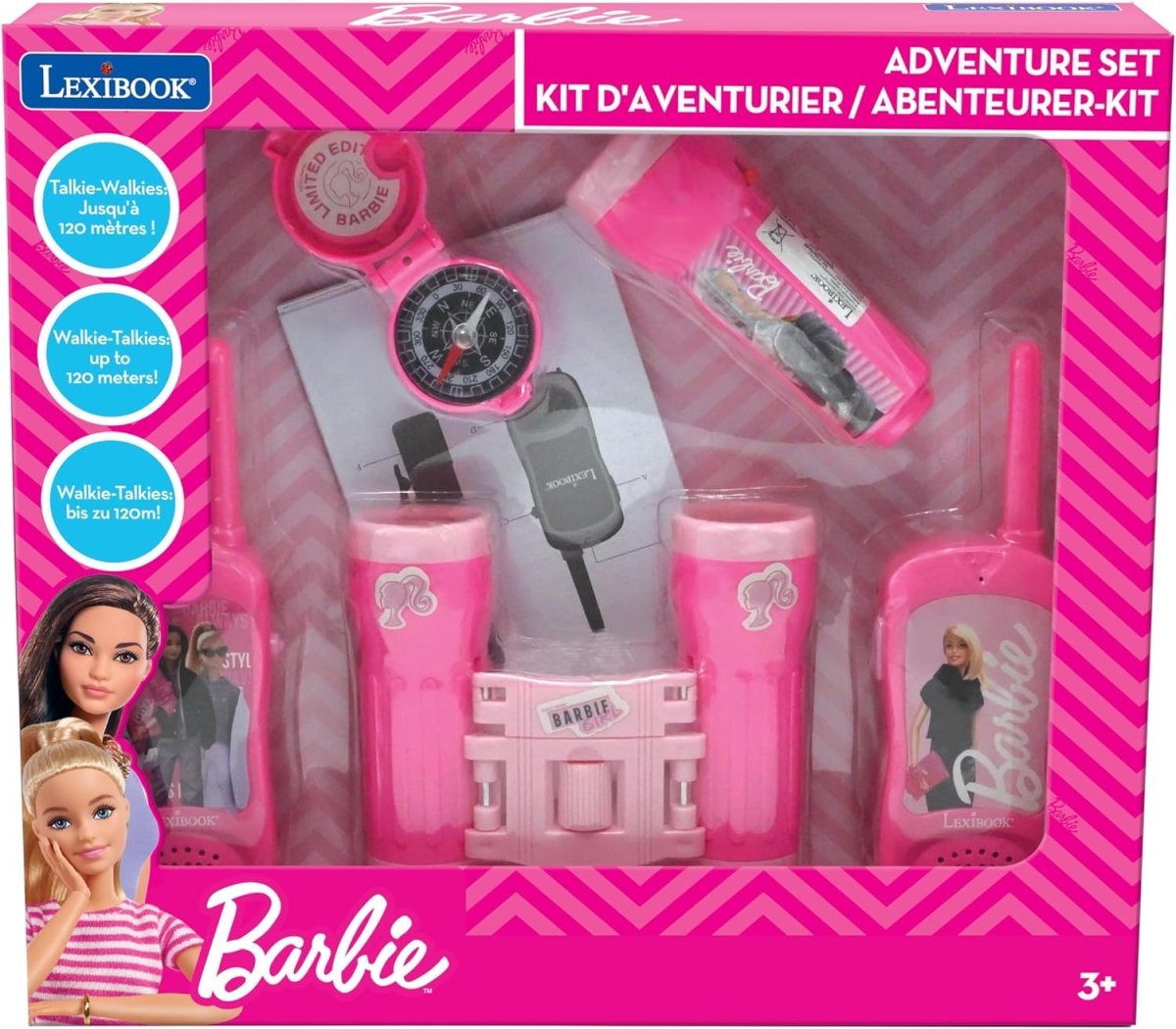 BARBIE ADVENTURE SET W/WALKIE TALKIE120M, BINOCULARS AND COMPASS - Premium for Kids in Qatar | Toysaro.com