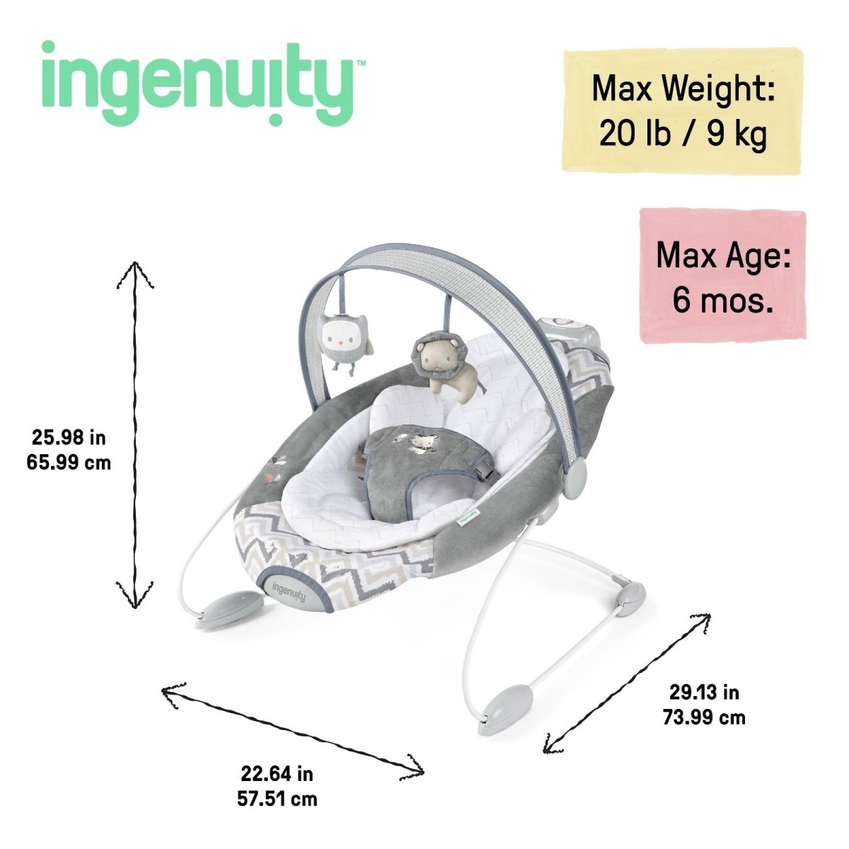 INGENUITY™ SMARTBOUNCE AUTOMATIC BOUNCER - BRADEN - Premium for Kids in Qatar | Toysaro.com