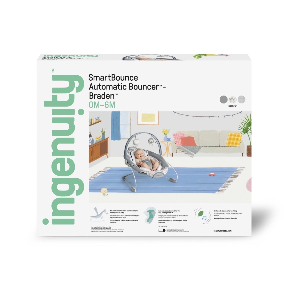 INGENUITY™ SMARTBOUNCE AUTOMATIC BOUNCER - BRADEN - Premium for Kids in Qatar | Toysaro.com