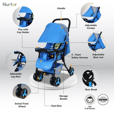 Nurtur Baby Stroller - S906 - NR1 - Premium for Kids in Qatar | Toysaro.com