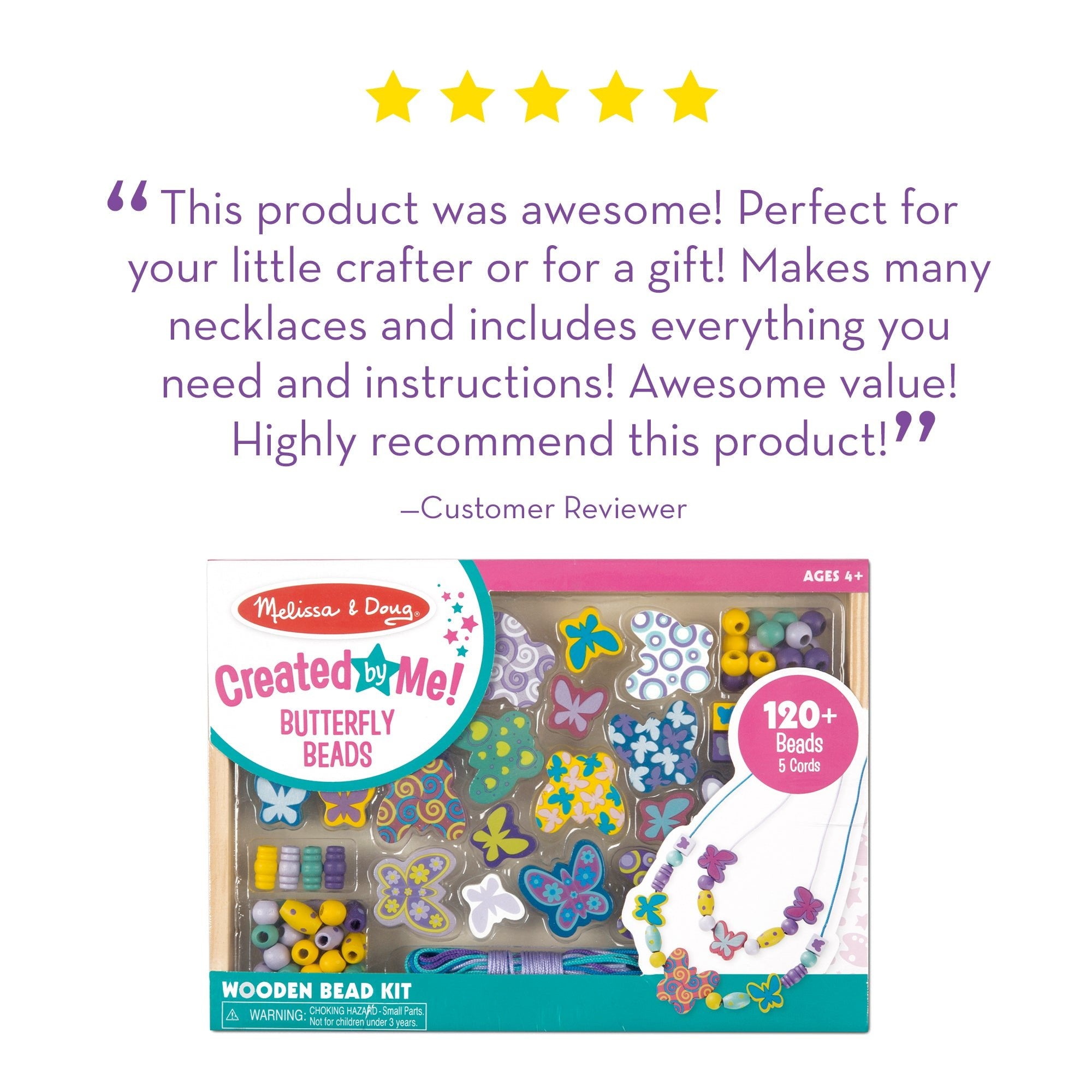 Melissa and Doug Butterfly Friends Bead Set - Premium for Kids in Qatar | Toysaro.com