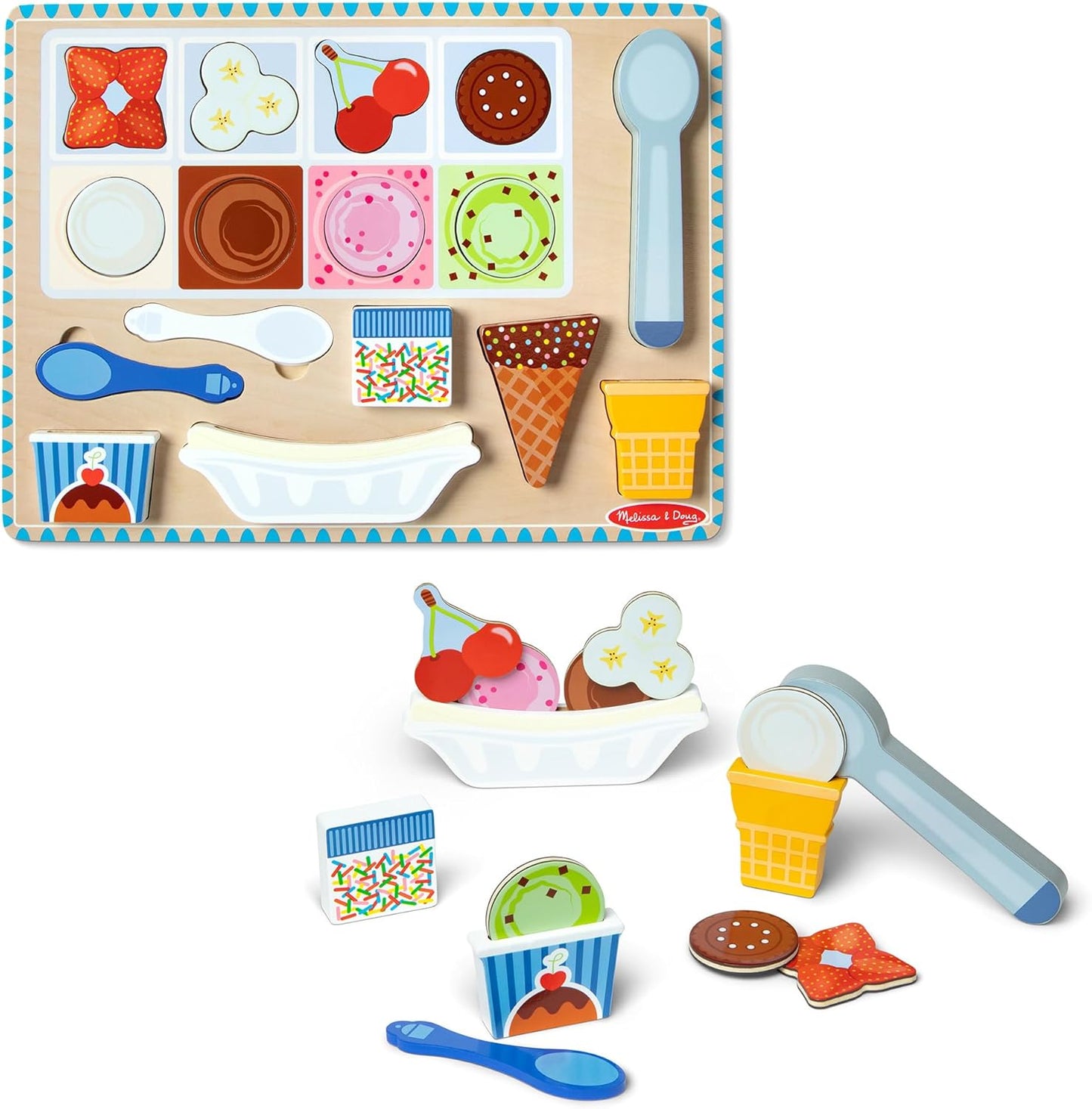 Melissa and Doug Wooden Magnetic Ice Cream Puzzle & Play Set - Premium for Kids in Qatar | Toysaro.com