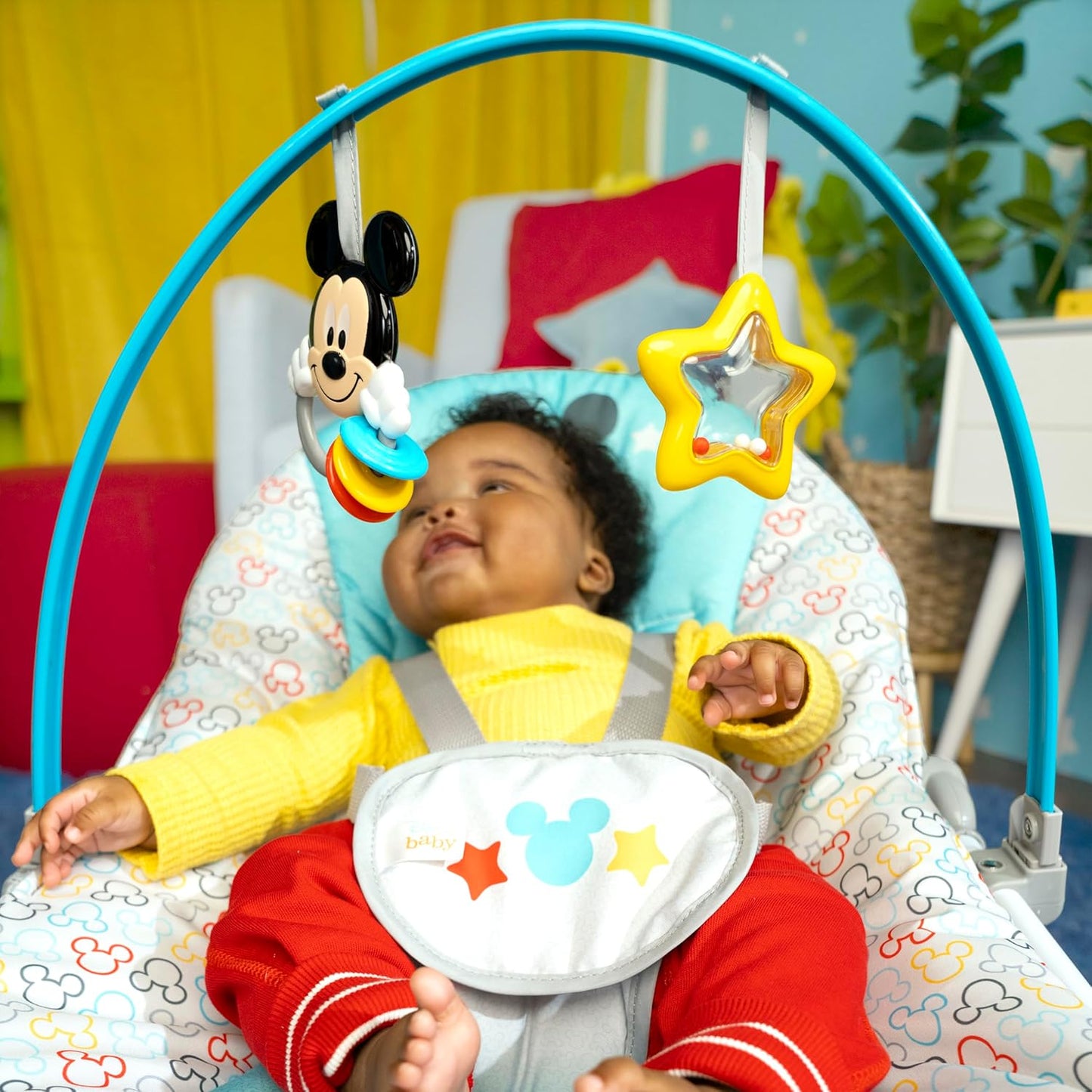 Bright Starts Mickey Mouse Original Besties Infant to Toddler Rocker - Premium for Kids in Qatar | Toysaro.com