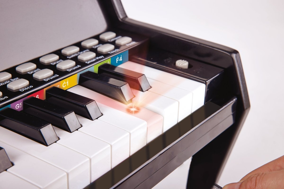 Learn with Lights Black Piano with Stool - Premium for Kids in Qatar | Toysaro.com