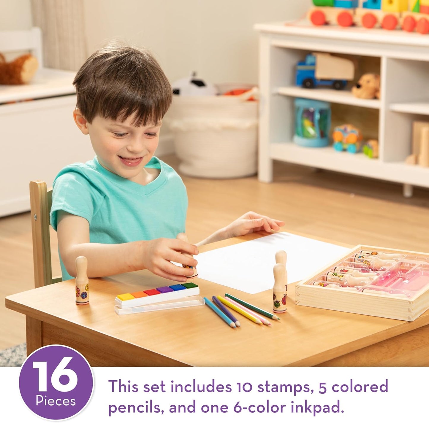 Melissa and Doug Deluxe Happy Handle Stamp Set - Premium for Kids in Qatar | Toysaro.com