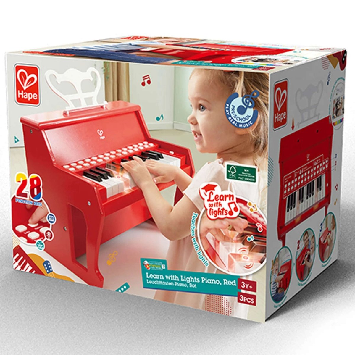Learn with Lights Piano / Red - Premium for Kids in Qatar | Toysaro.com