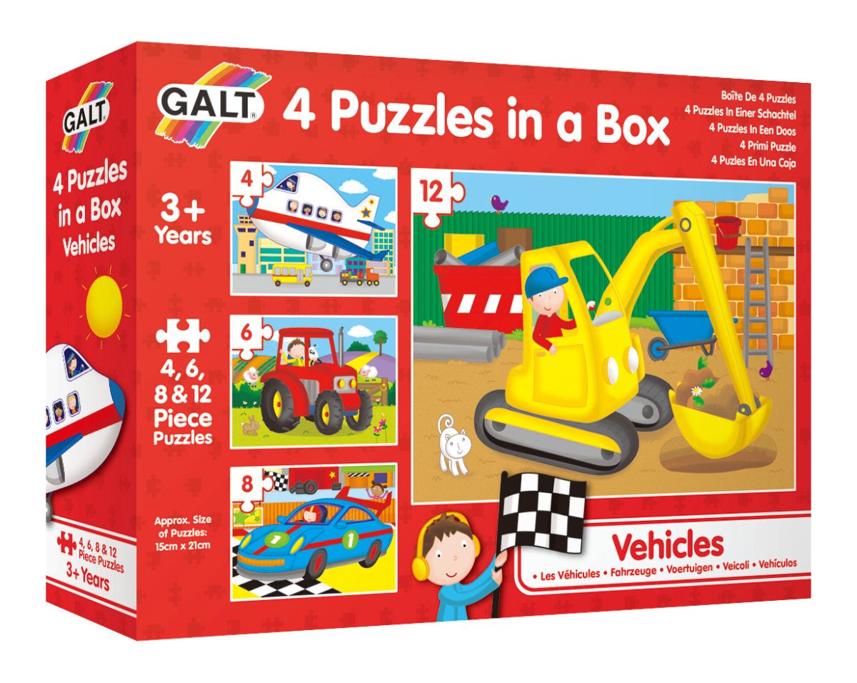 GALT 4 PUZZLES IN A BOX - VEHICLES - Premium for Kids in Qatar | Toysaro.com