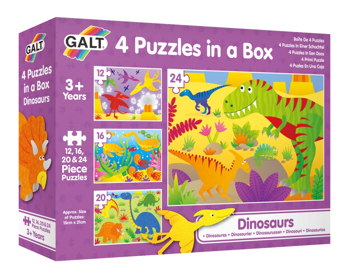 GALT 4 PUZZLES IN A BOX - DINOSAURS - Premium for Kids in Qatar | Toysaro.com