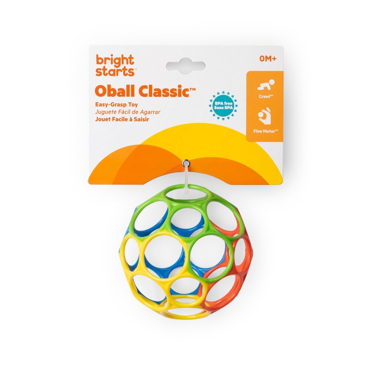 BRIGHT STARTS™ OBALL CLASSIC EASY - GRASP TOY - RED/BLUE/GREEN/YELLOW - Premium for Kids in Qatar | Toysaro.com