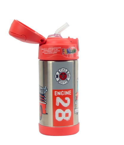 THERMOS - FUNTAINER STAINLESS STEEL HYDRATION/WATER BOTTLE - RESCUE TRUCK - 355 ML - Premium for Kids in Qatar | Toysaro.com