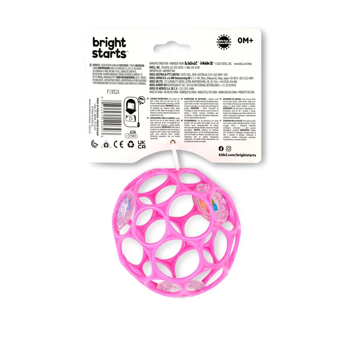 OBALL RATTLE EASY - GRASP TOY - PINK - Premium for Kids in Qatar | Toysaro.com