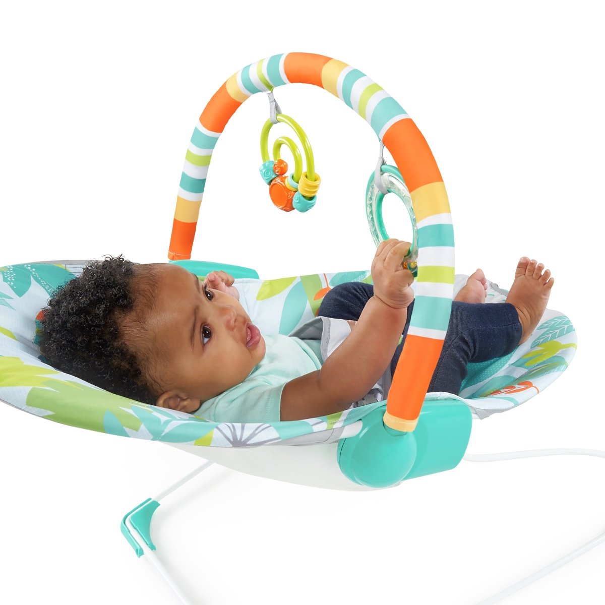 BRIGHT STARTS™ RAINFOREST VIBES(TM) VIBRATING BOUNCER - Premium for Kids in Qatar | Toysaro.com