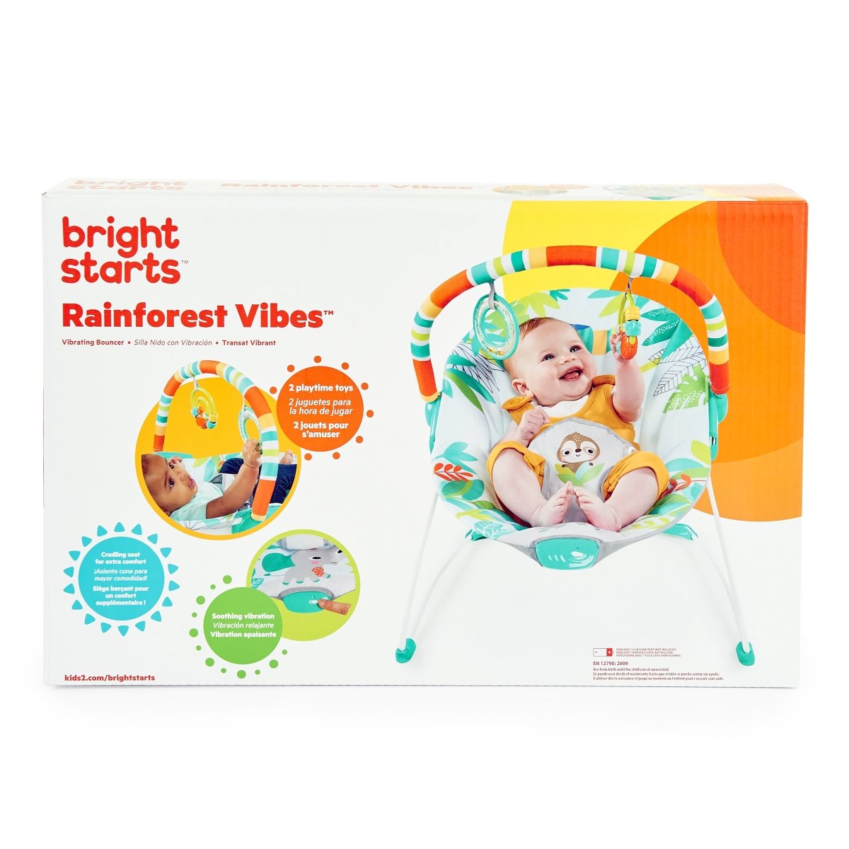 BRIGHT STARTS™ RAINFOREST VIBES(TM) VIBRATING BOUNCER - Premium for Kids in Qatar | Toysaro.com