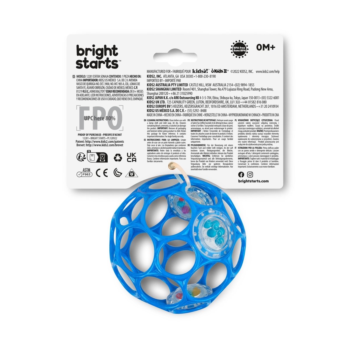 OBALL RATTLE EASY - GRASP TOY - BLUE - Premium for Kids in Qatar | Toysaro.com