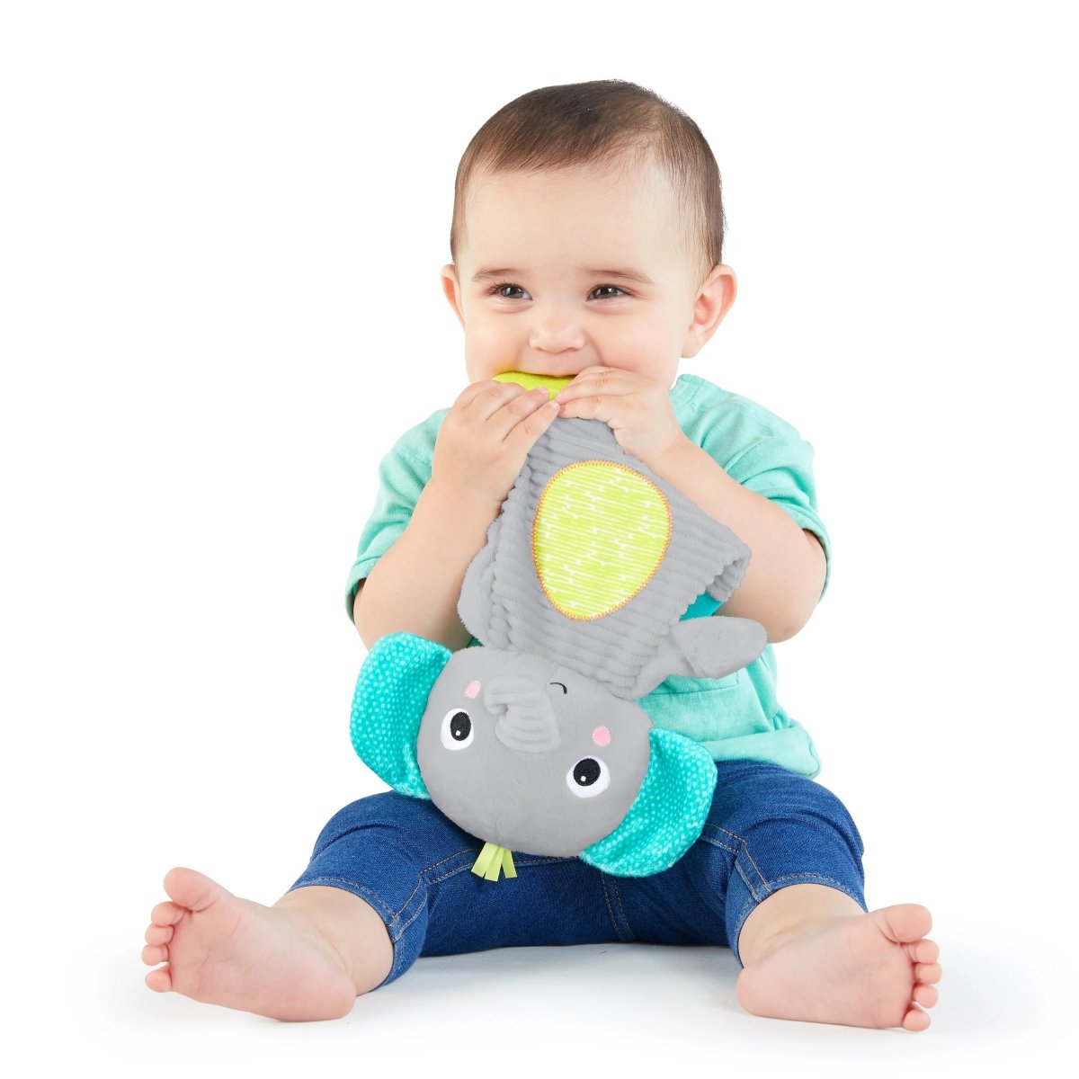 BRIGHT STARTS™SNUGGLE & TEETHE PLUSH PEG: ELEPHANT - Premium for Kids in Qatar | Toysaro.com