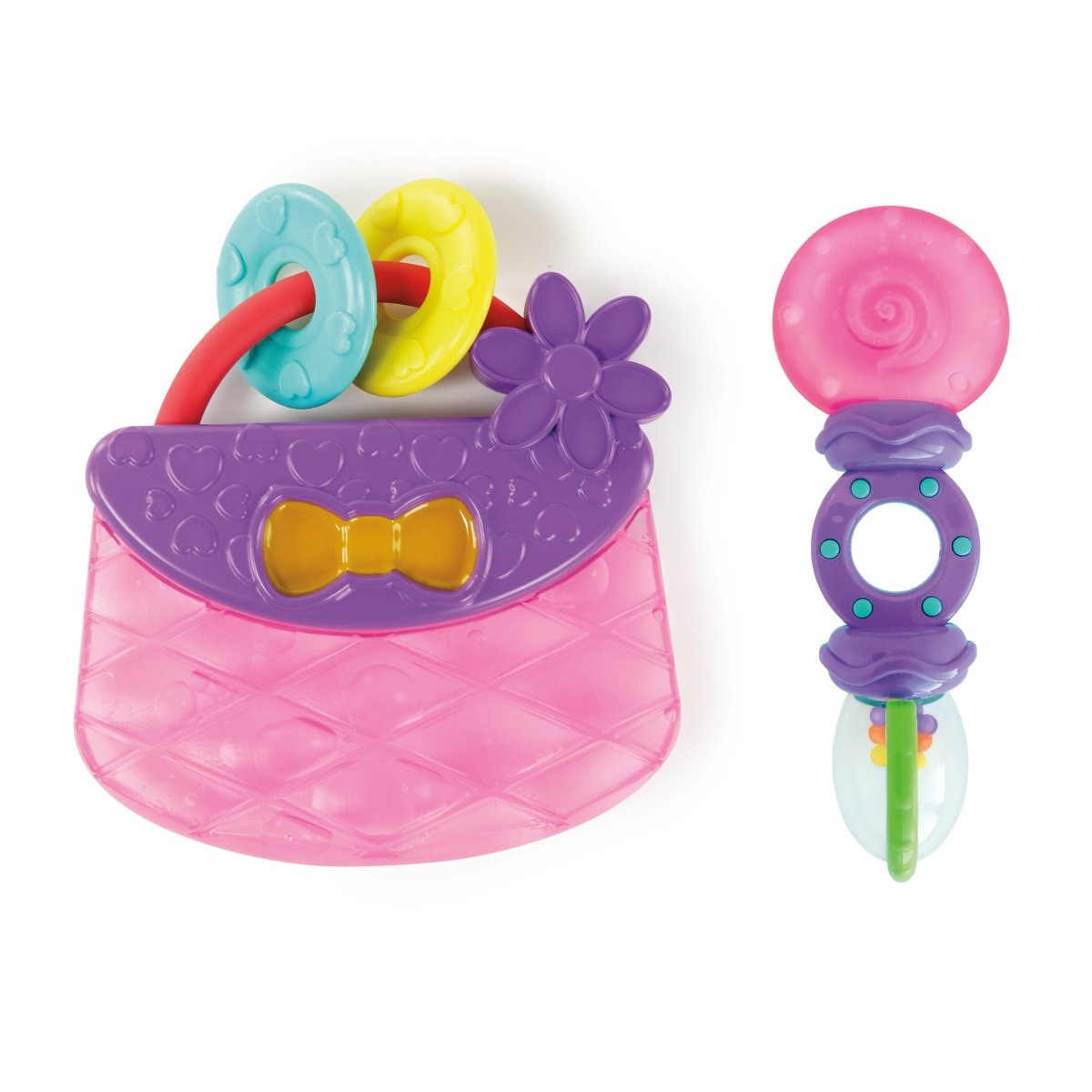 BRIGHT STARTS™ TOTE & TEETHE RATTLE TEETHER 2 - PACK - Premium for Kids in Qatar | Toysaro.com