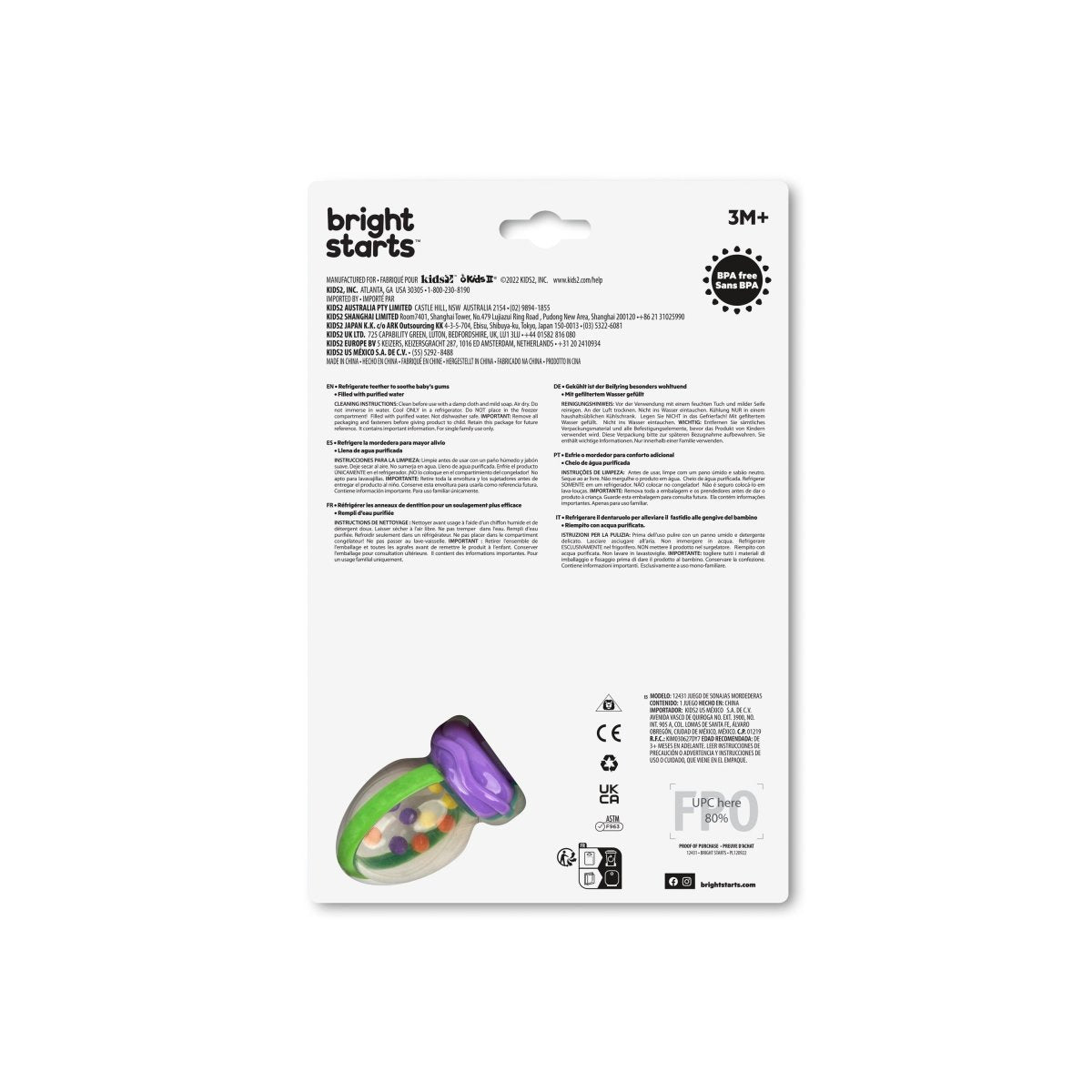 BRIGHT STARTS™ TOTE & TEETHE RATTLE TEETHER 2 - PACK - Premium for Kids in Qatar | Toysaro.com