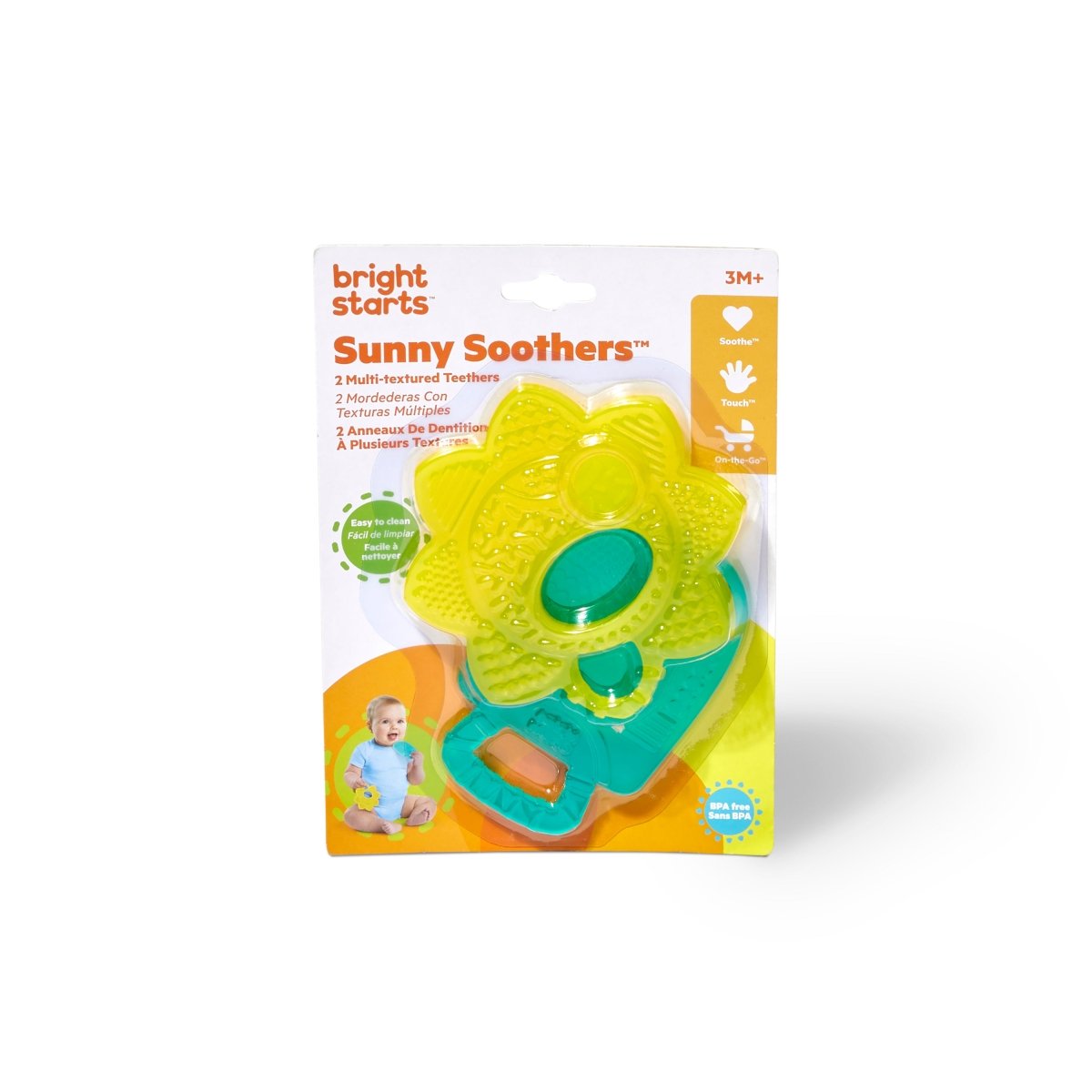 BRIGHT STARTS™SUNNY SOOTHERS 2 MULTI - TEXTURED TEETHERS - Premium for Kids in Qatar | Toysaro.com