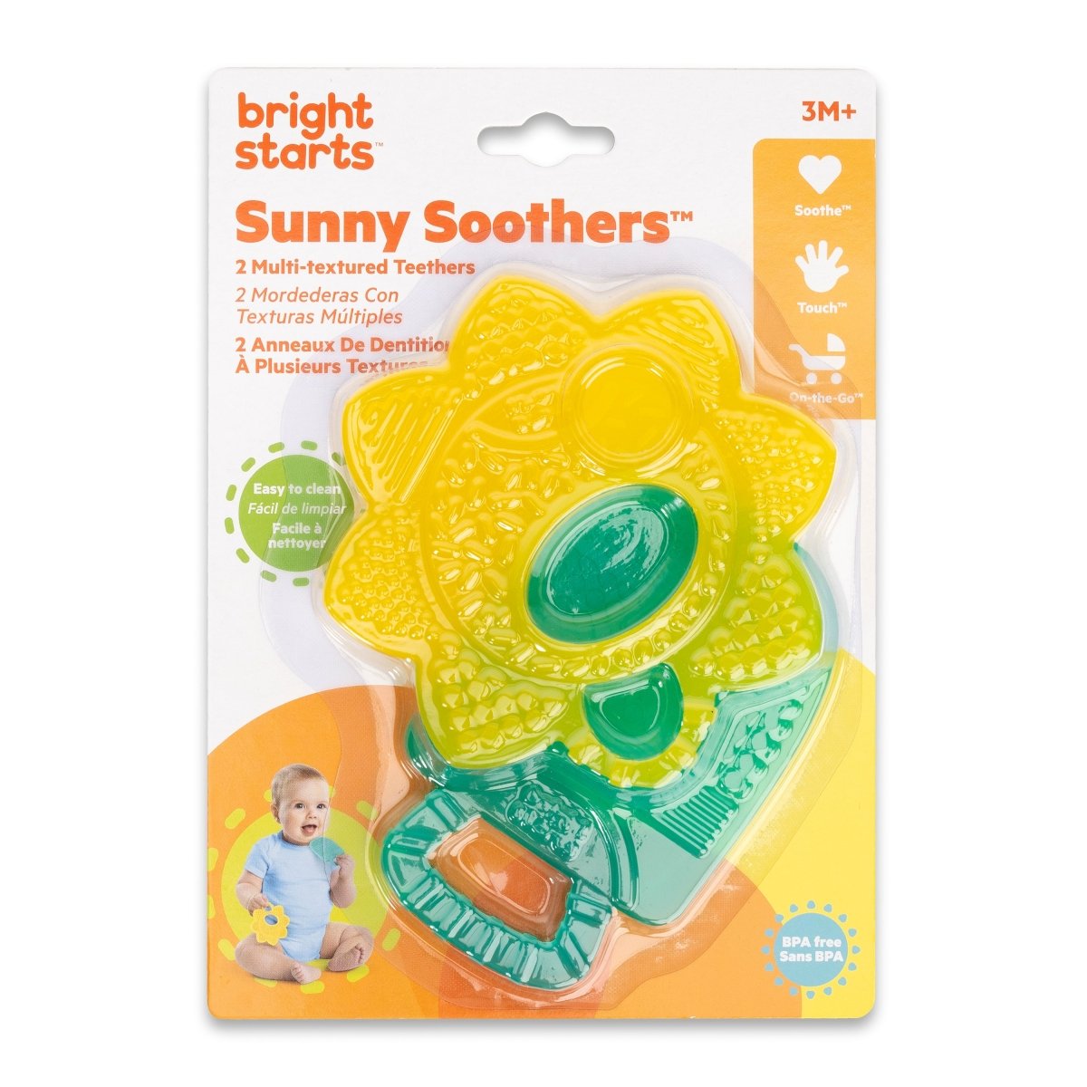 BRIGHT STARTS™SUNNY SOOTHERS 2 MULTI - TEXTURED TEETHERS - Premium for Kids in Qatar | Toysaro.com
