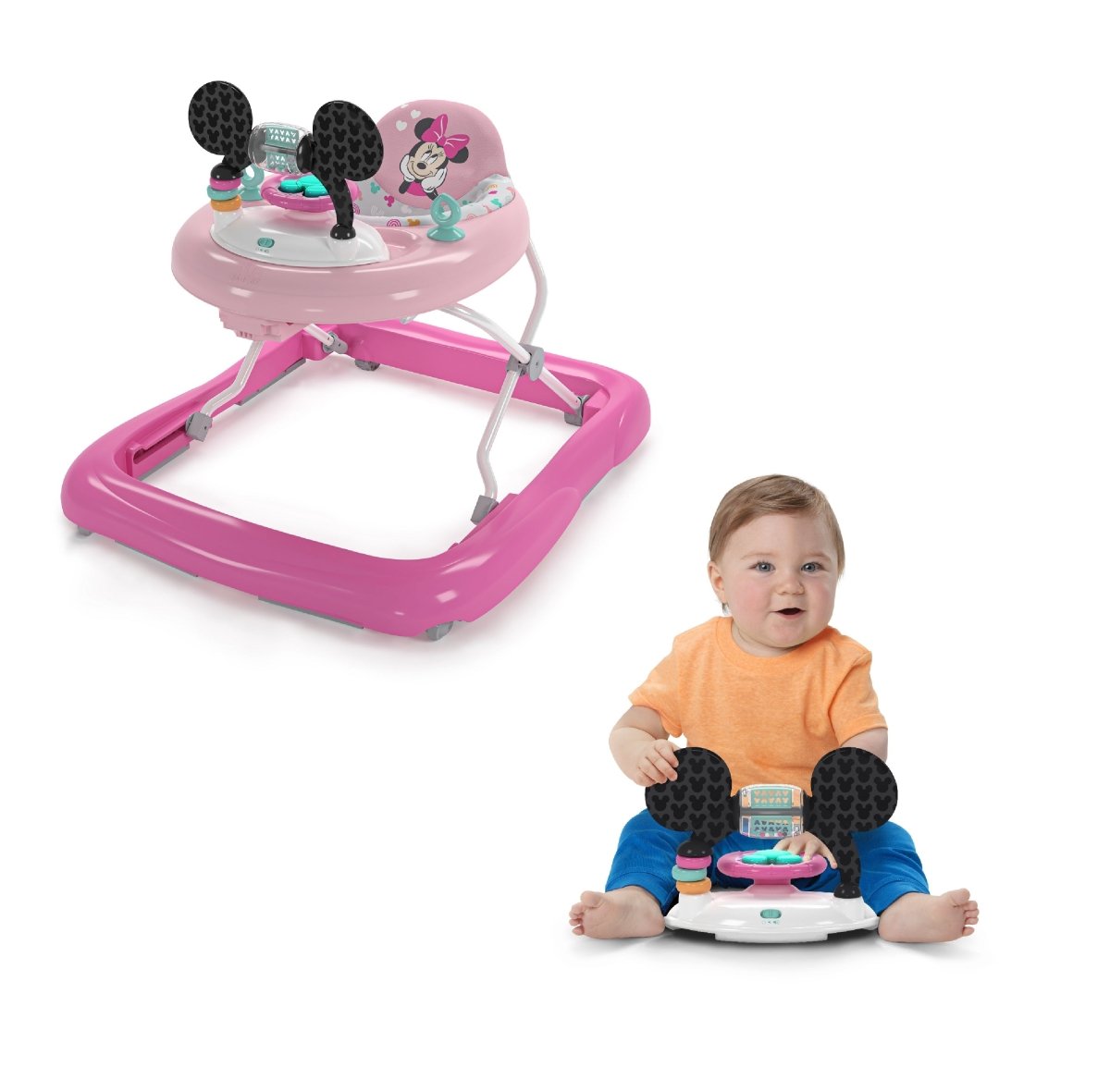 BRIGHT STARTS™ MINNIE MOUSE TINY TREK WALKER, FOREVER BESTIES, 2 - IN - 1 WALKER - Premium for Kids in Qatar | Toysaro.com