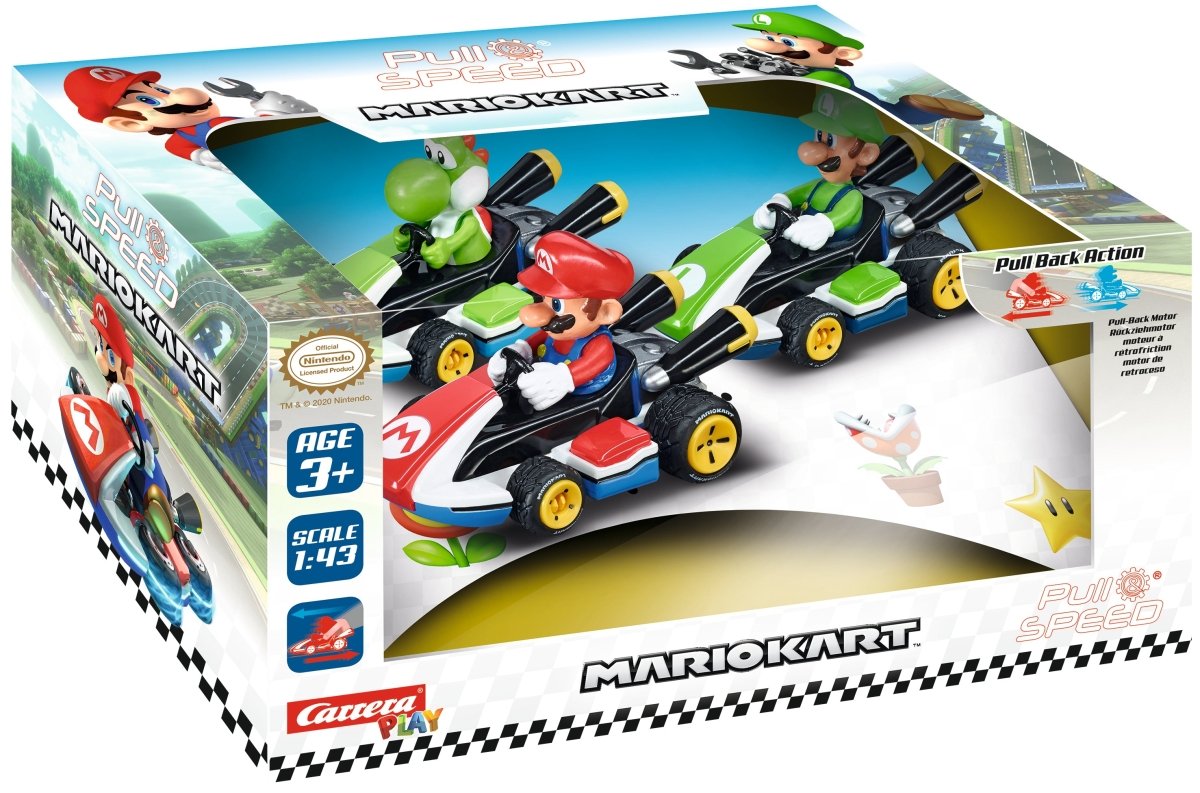 PULL N SPEED MARIO KART TRIPLE PACK - Premium for Kids in Qatar | Toysaro.com
