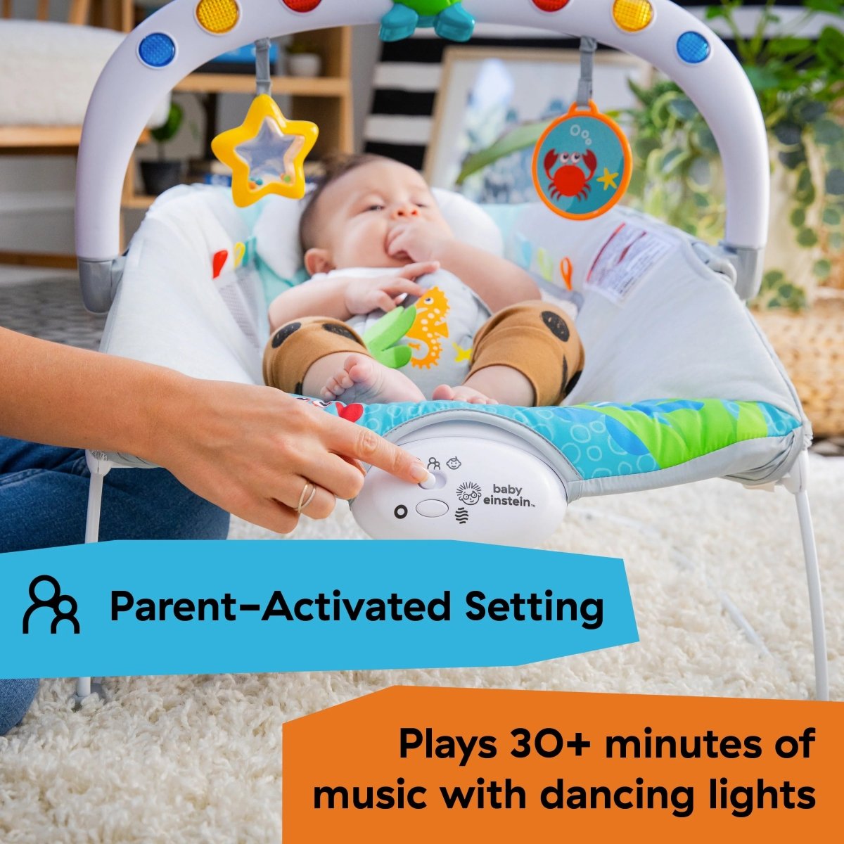 BABY EINSTEIN™KICK TO IT NEPTUNE MUSICAL BOUNCER - Premium for Kids in Qatar | Toysaro.com