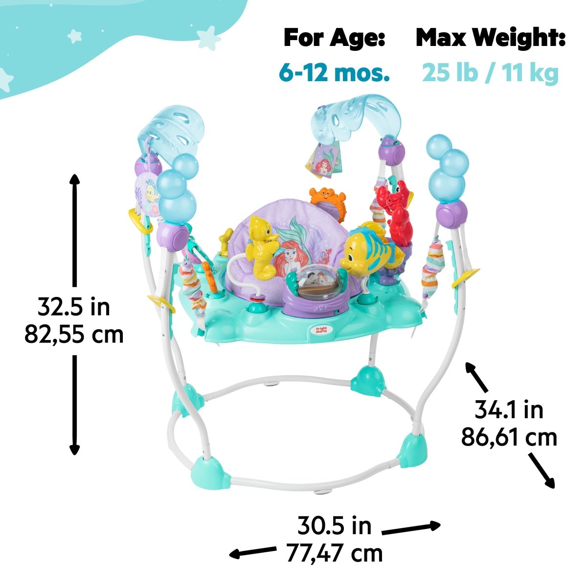 BRIGHT STARTS™DISNEY THE LITTLE MERMAID SEA OF ACTIVITIES JUMPER - Premium for Kids in Qatar | Toysaro.com