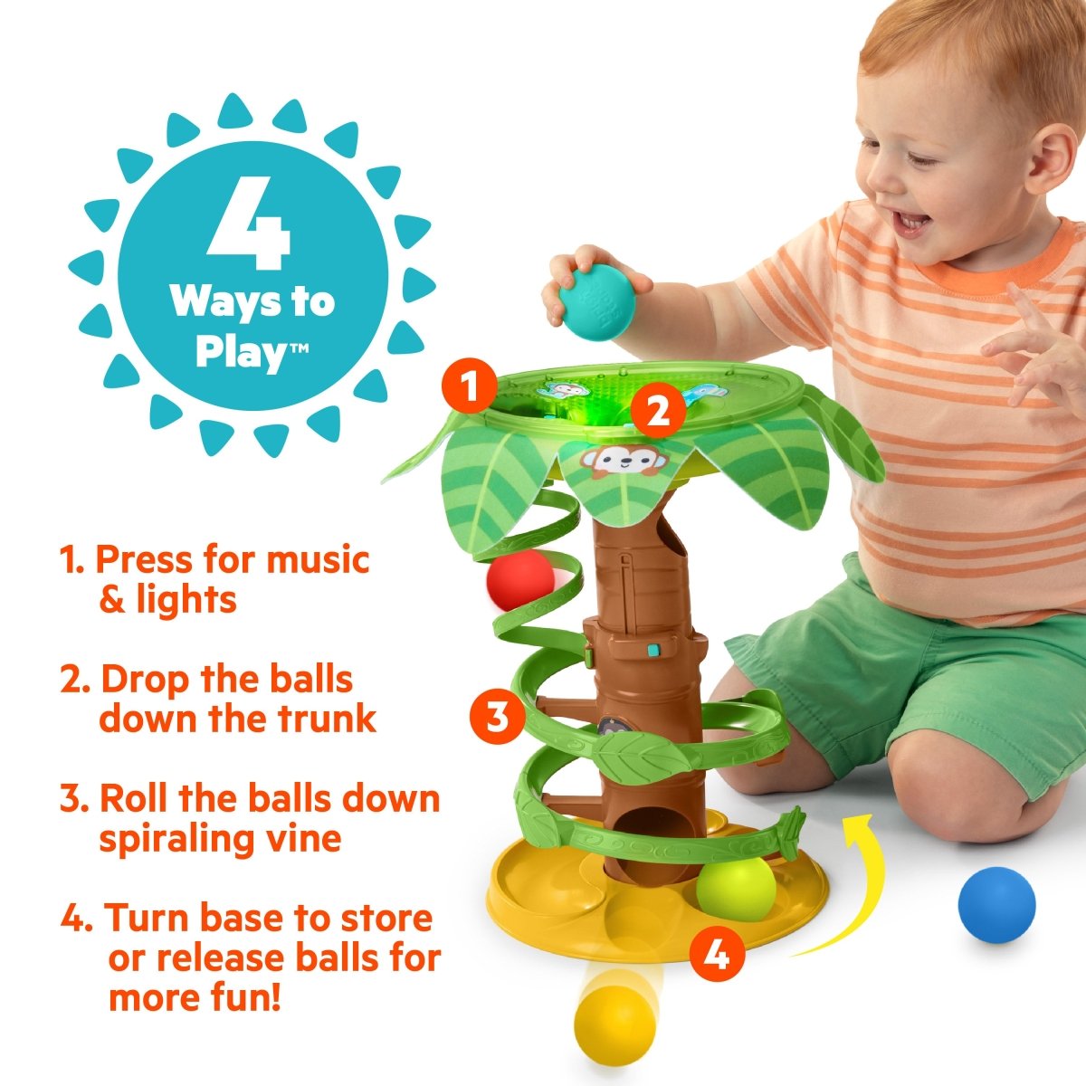 BRIGHT STARTS™ TROPICAL TWIRL BALL PLAY TOY - Premium for Kids in Qatar | Toysaro.com