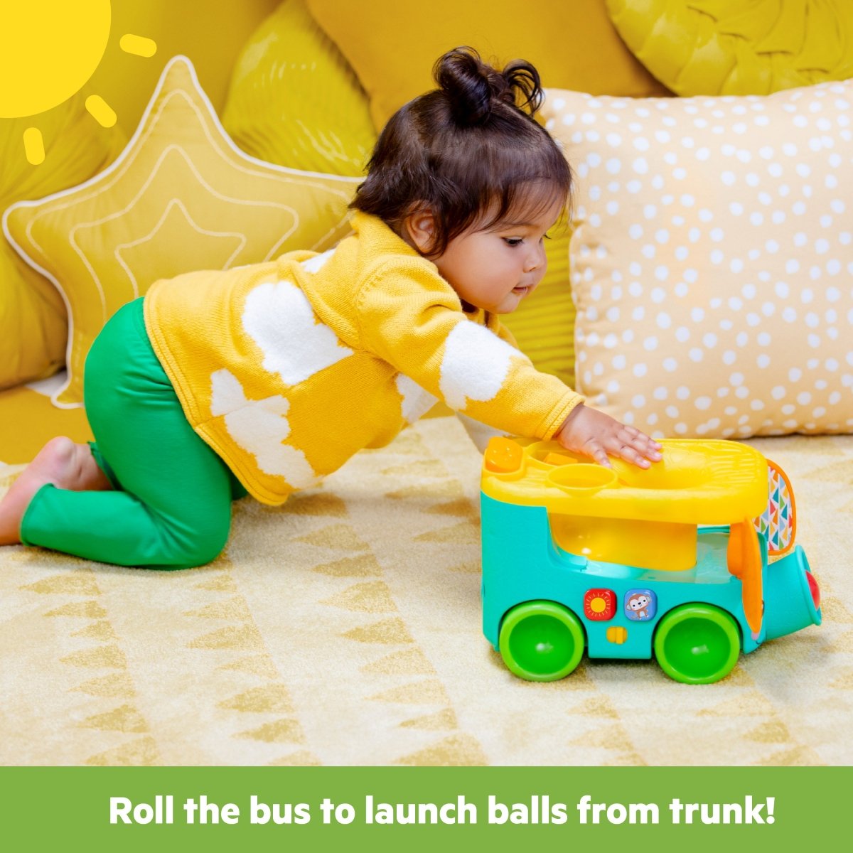 BRIGHT STARTS™ POP & ROLL SAFARI BUS BALL PLAY TOY - Premium for Kids in Qatar | Toysaro.com