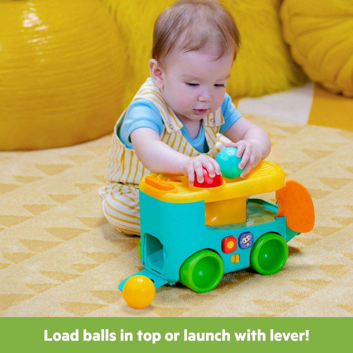 BRIGHT STARTS™ POP & ROLL SAFARI BUS BALL PLAY TOY - Premium for Kids in Qatar | Toysaro.com
