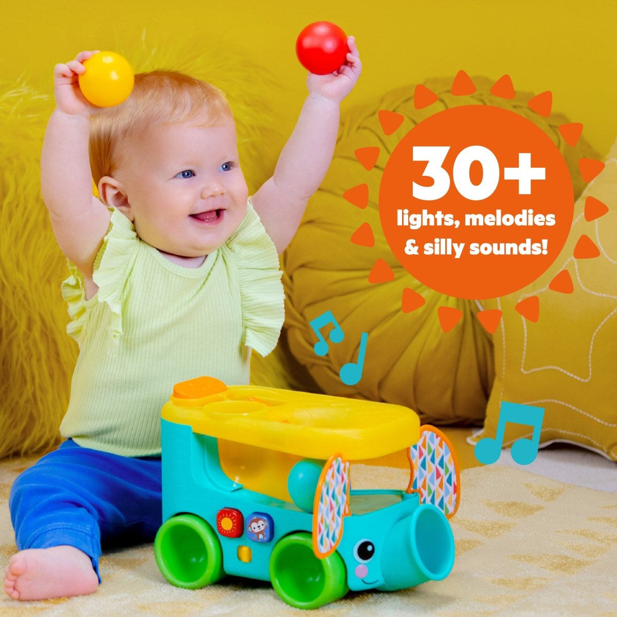 BRIGHT STARTS™ POP & ROLL SAFARI BUS BALL PLAY TOY - Premium for Kids in Qatar | Toysaro.com